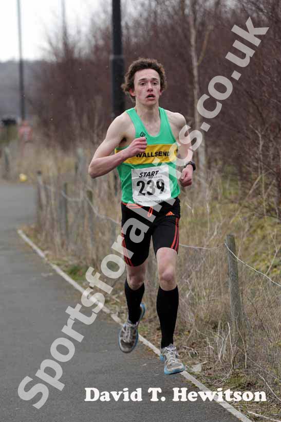 Adam Hill (Wallsend) during the under-15 boys Elswick Road Relays.